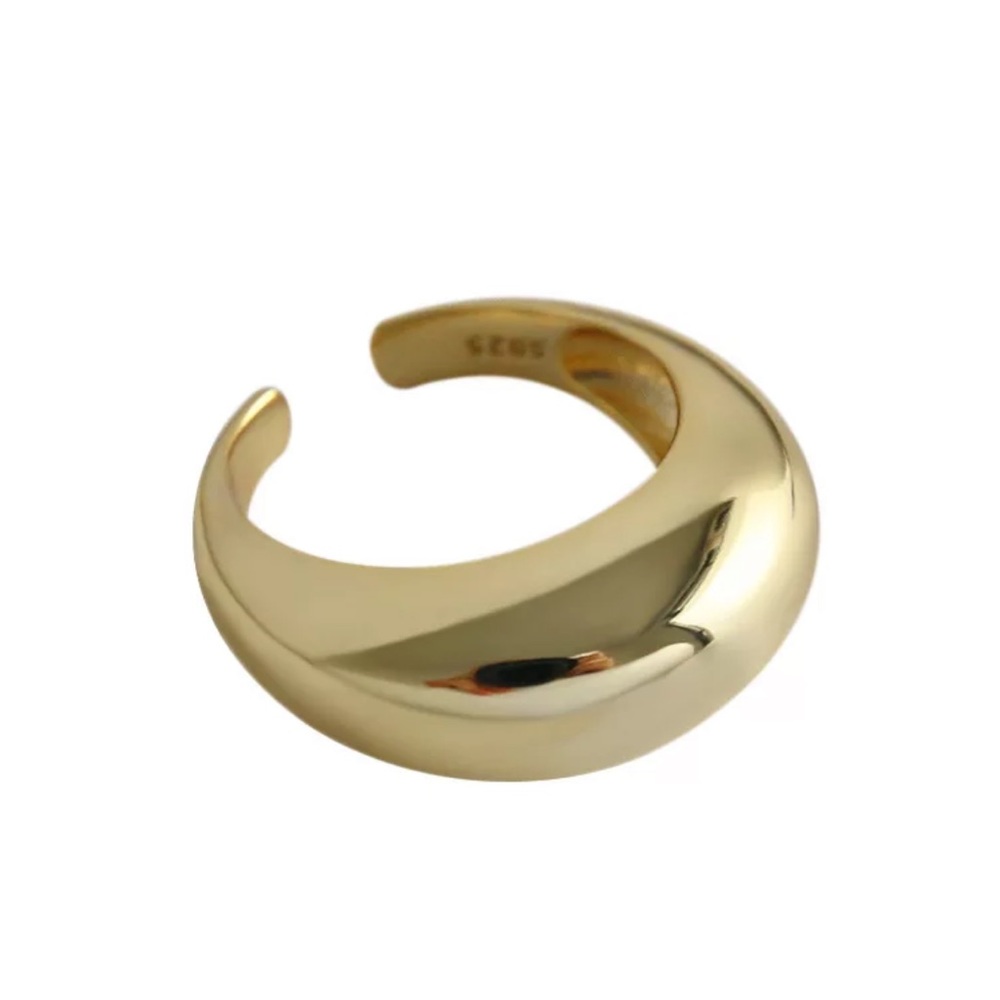 Bria thick chunky gold dome ring - 925 silver | hypoallergenic and non t…